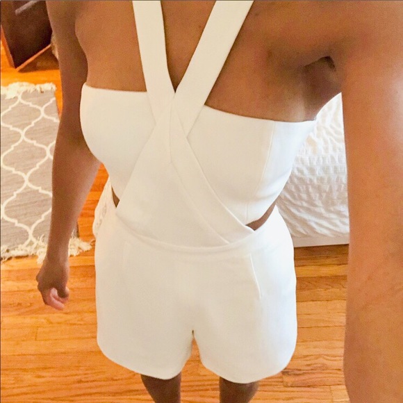 Like NEW! Jay Godfrey White Cross Front Jumpsuit - Picture 3 of 5